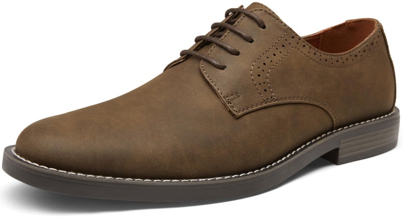 Jousen Men's Brown Dress Shoes Suede Casual Dress Shoes for Men(AMY709 Dark Brown 10) - Image 1